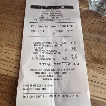 Le P'tit Zinc - 5/25/26 FYI. Dinner. - Bistros Near Me - Paris, 75