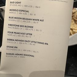 Draft menu