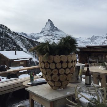 Restaurant Chez Vrony - Nice view of the Matterhorn from restaurant - Swiss Food Near Me - Zermatt, VS