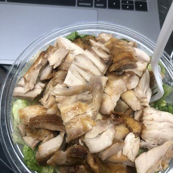 Noor Mediterranean Grill - Fattoush Salad with chicken shawarma - Mediterranean Near Me - Somerville, Massachusetts