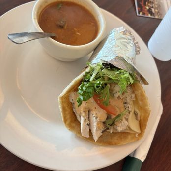 Foodies - Tomato soup and chicken Paratha wrap - Cafes Near Me - Omaha, Nebraska