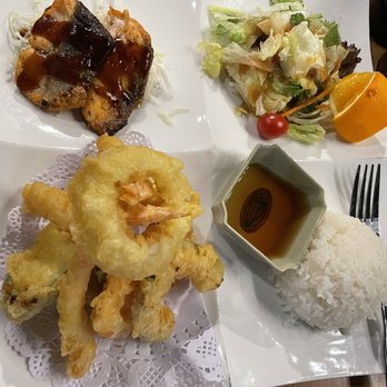 Tokai Sushi - Salmon Teriyaki and Mixed Tempura Dinner Special - Sushi Bars Near Me - Corona, California