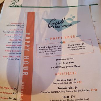 Gus' Last Word - HH 4-7pm Wed-Fri - American Near Me - Wood-Ridge, New Jersey