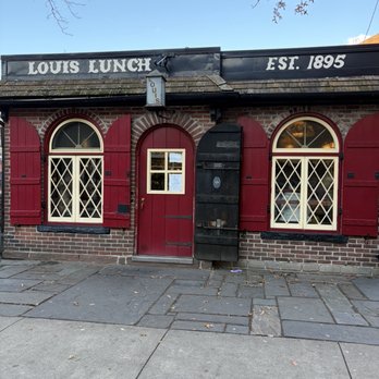 Louis' Lunch - Outside of the small establishment - Burgers Near Me - New Haven, Connecticut Louis' Lunch - Outside of the small establishment - Burgers Near Me - New Haven, Connecticut