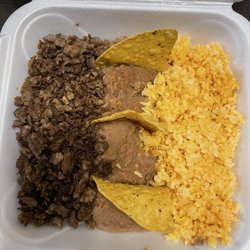 La Mexicana Grocery Store - Side of rice, side of beans, side of carne asada