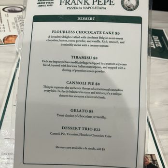 Frank Pepe Pizzeria Napoletana - Menu - Pizza Near Me - Bethesda, Maryland Frank Pepe Pizzeria Napoletana - Menu - Pizza Near Me - Bethesda, Maryland