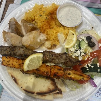 Greek Palace - Double kabob plate $11.99. Chicken and steak - Food Near Me - Layton, Utah Greek Palace - Double kabob plate $11.99. Chicken and steak - Food Near Me - Layton, Utah