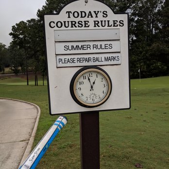 Lanier Islands Legacy Golf Course - Today's course rules sign. The clock doesn't work. - Golf Near Me - Buford, Georgia