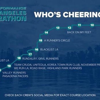 Los Angeles Marathon - 2017 run group cheer/support station. - Races & Competitions Near Me - Los Angeles, California