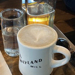 Hojicha latte with banana milk