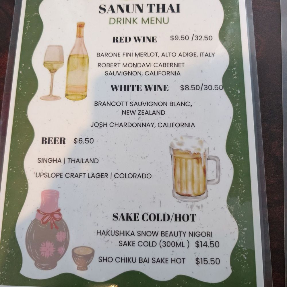 Sanun Thai - Drink menu - Thai Near Me - Arvada, Colorado Sanun Thai - Drink menu - Thai Near Me - Arvada, Colorado