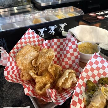 Smoke & Barrels - Pork rinds with beer cheese - Barbeque Near Me - Evans, Georgia Smoke & Barrels - Pork rinds with beer cheese - Barbeque Near Me - Evans, Georgia