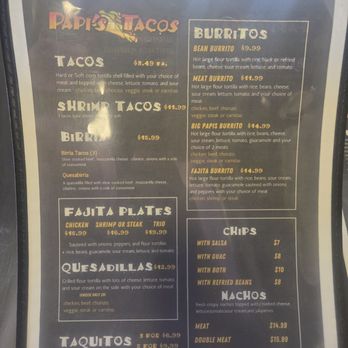 Papi's Tacos - Our menu - Mexican Near Me - Cranston, Rhode Island