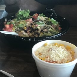 Burrito bowl and elotes.,. YUM! Burrito bowl and elotes.,. YUM!