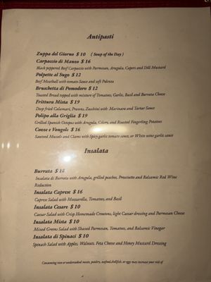 Menu photo 1 Caprizza Ristorante San Francisco, CA Menu photo 1 Caprizza Ristorante San Francisco, CA