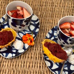 Sorbet and fruit Sorbet and fruit