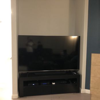 99 TV Install - pre-mount install, TV sitting on stand. - Home Theatre Installation Near Me - Upland, California