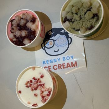 Kenny Boy Ice Cream - Top Right: Matcha Dango Top Left: Straw Dango Bottom: Peppermint Krunch - Pop-up Shops Near Me Kenny Boy Ice Cream - Top Right: Matcha Dango Top Left: Straw Dango Bottom: Peppermint Krunch - Pop-up Shops Near Me