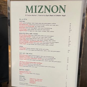 Miznon - Menu 10-2022 - Mediterranean Near Me - New York, New York