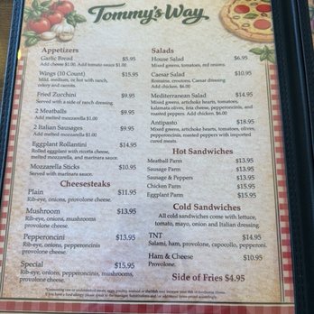 Tommys Way - Menu - Italian Near Me - Scottsdale, Arizona Tommys Way - Menu - Italian Near Me - Scottsdale, Arizona