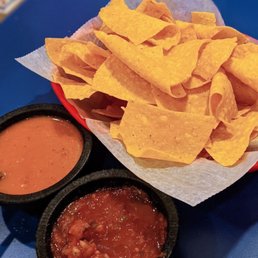 Complimentary Chips with Salsa and Hot Sauce