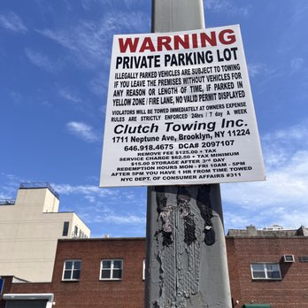 Clutch Towing - the one sign in the lot - Towing Near Me - Brooklyn, New York Clutch Towing - the one sign in the lot - Towing Near Me - Brooklyn, New York