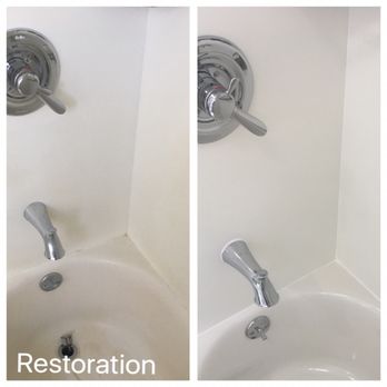 Oahu Tub Experts - This was a steel tub and Corian walls we restored to near new condition using our no-spray process - Refinishing Services Near Me - Honolulu, Hawaii