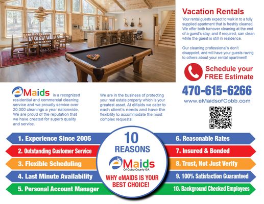 Why Choose eMaids of Cobb County - See the top 10 reasons to choose eMaids of Cobb County!