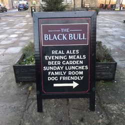 The Black Bull - Sign on the town square.
