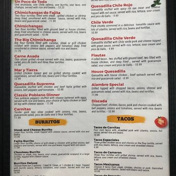 Casa Maria’s - Menu as of 8/15/22 - Mexican Near Me - Chouteau, Oklahoma