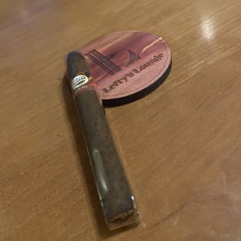 Lefty’s Lounge - Mocha and personalized coaster - Cigar Bars Near Me - Lodi, California