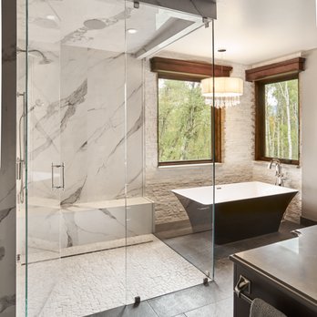 Y K Stone Center - walkin shower. - Interior Design Near Me - Denver, Colorado