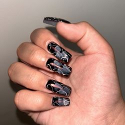 Top Spa N Nails - Lowrider inspired nails , airbrush design