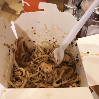 Wok To Walk - Egg noodles w/ shrimp, pork, sesame seeds & teriyaki sauce. - Wok Near Me - Amsterdam, New Hampshire Wok To Walk - Egg noodles w/ shrimp, pork, sesame seeds & teriyaki sauce. - Wok Near Me - Amsterdam, New Hampshire