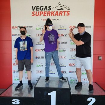 Vegas Superkarts - Yes it's OK to flip off your smart ass son who will never let you forget he beat you on the racetrack. - Go Karts Near Me - LAS VEGAS NV, Nevada Vegas Superkarts - Yes it's OK to flip off your smart ass son who will never let you forget he beat you on the racetrack. - Go Karts Near Me - LAS VEGAS NV, Nevada