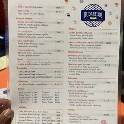 Budare 305 - Menu in Spanish