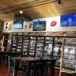 Oregon POUR Authority & Pizza Studio - Beer selection- bottles and cans that you pick out. Note: They have to open it for you!