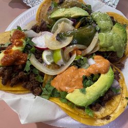 Tacos El Sonador - Regular tacos, 1 with each salsa they offer