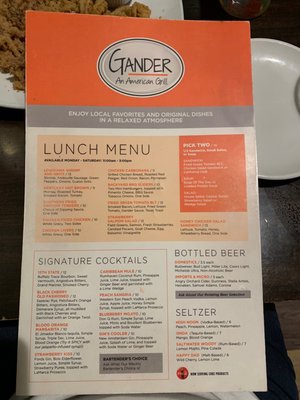 Menu photo 2 Gander An American Grill Louisville, KY Menu photo 2 Gander An American Grill Louisville, KY