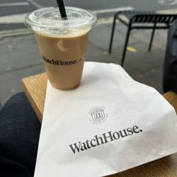 The Watch House - Iced latte w pastry