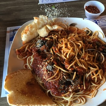 Dead Creek Saloon - MONDAY NIGHT SPECIAL! (Included salad, garlic toast, meaty sauce, soft drink, tax and tip, for around $10!!!) - Pubs Near Me - Birch Run, Michigan
