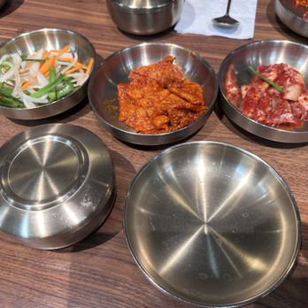 Yuk Dae Jang - Visit 10/17/2025: Banchan. My fave was the fish cake (center). - Korean Near Me - San Diego, California Yuk Dae Jang - Visit 10/17/2025: Banchan. My fave was the fish cake (center). - Korean Near Me - San Diego, California