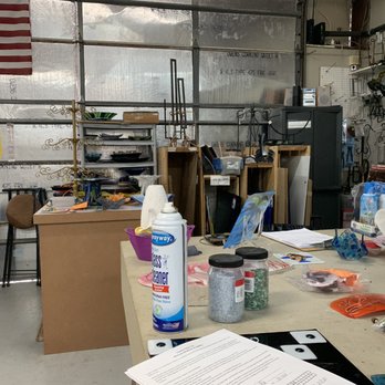 Fused in Glass - Work area - Art Classes Near Me - Boynton Beach, Florida
