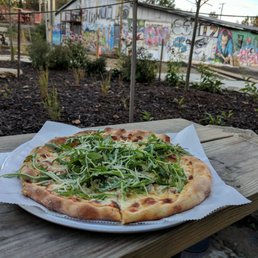 Pumpkin cream, sausage and arugula. DELICIOUS
