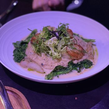 Elementa - Caramelized scallops with black truffle risotto - American Near Me - Pala, California