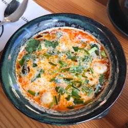 Chi Keng - Chicken base soup with okra, chicken , coconut milk and coriander
