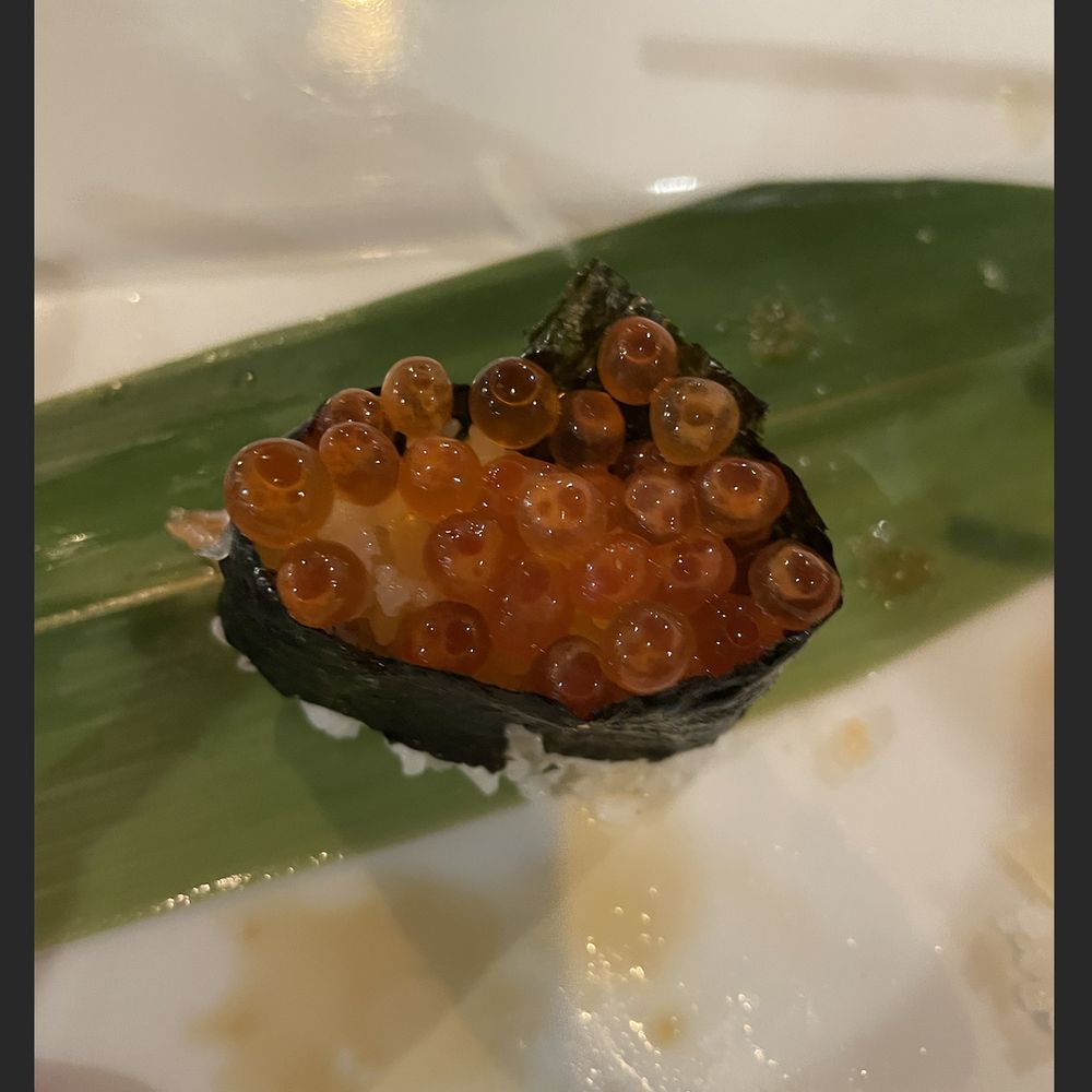 Toshi Sushi - Sad small ikura piece - Japanese Near Me - Gardena, California Toshi Sushi - Sad small ikura piece - Japanese Near Me - Gardena, California
