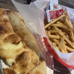 Calzone and fries