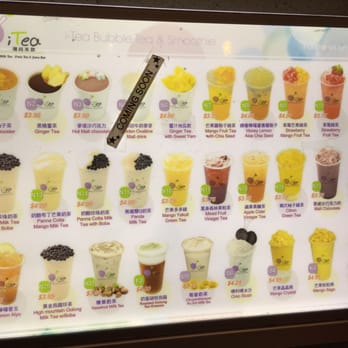 i-Tea - Menu at the counter. There are more items on the menu on the wall. - Ramen Near Me - Milpitas, California