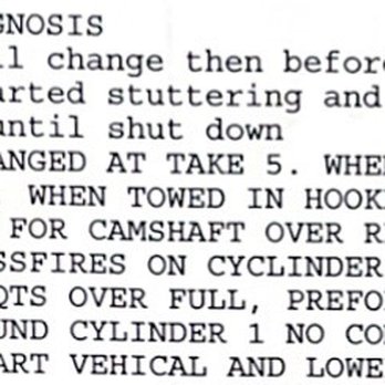 Take 5 Oil Change - This is what the technician from Canton Ford wrote. - Oil Change Stations Near Me - Canton, Texas Take 5 Oil Change - This is what the technician from Canton Ford wrote. - Oil Change Stations Near Me - Canton, Texas